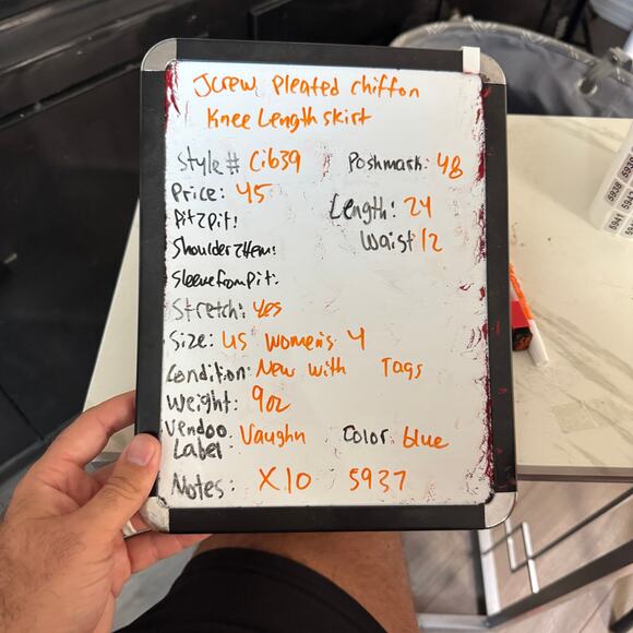 J Crew Pleated Chiffon Knee-Length Skirt US Women's 4 New - Picture 7 of 7